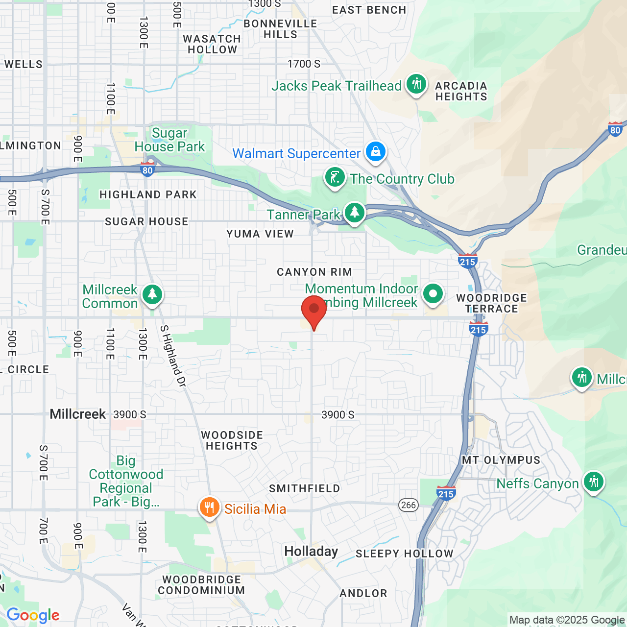 Google map image of our location in 3369 S 2300 E  Salt Lake City, UT